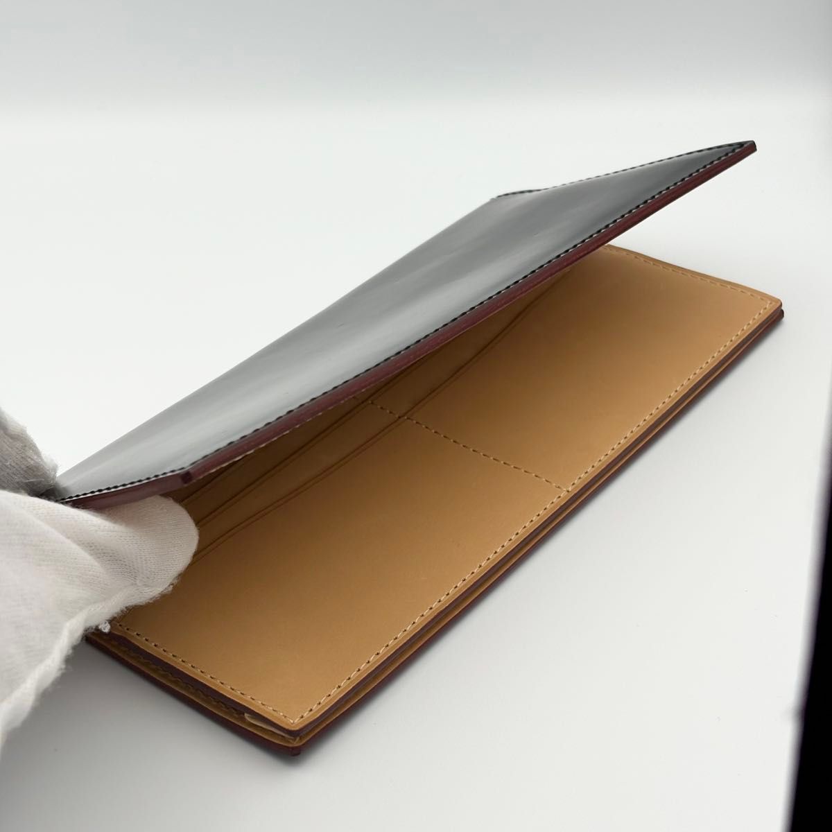 GANZO CORDOVAN (コードバン) 通しマチ長財布 【D'argent刻印モデル