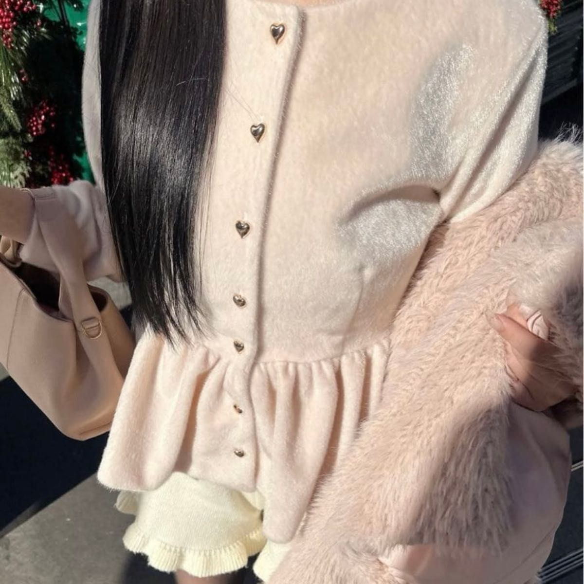 muguet heart button peplum tops ピンク ペプラム｜Yahoo!フリマ（旧