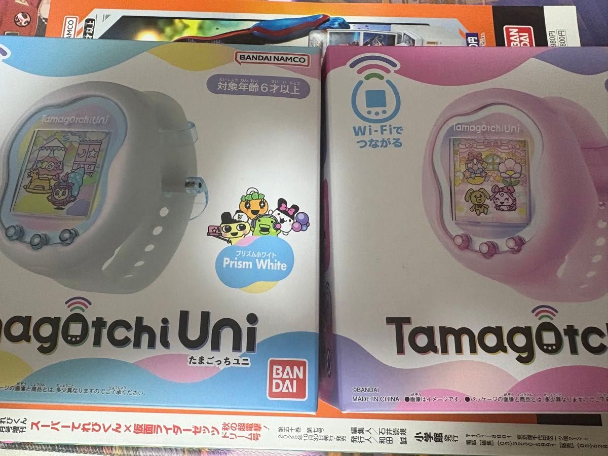 たまごっちユニ Tamagotchi Uni バンダイ Aurora Pink Prism white