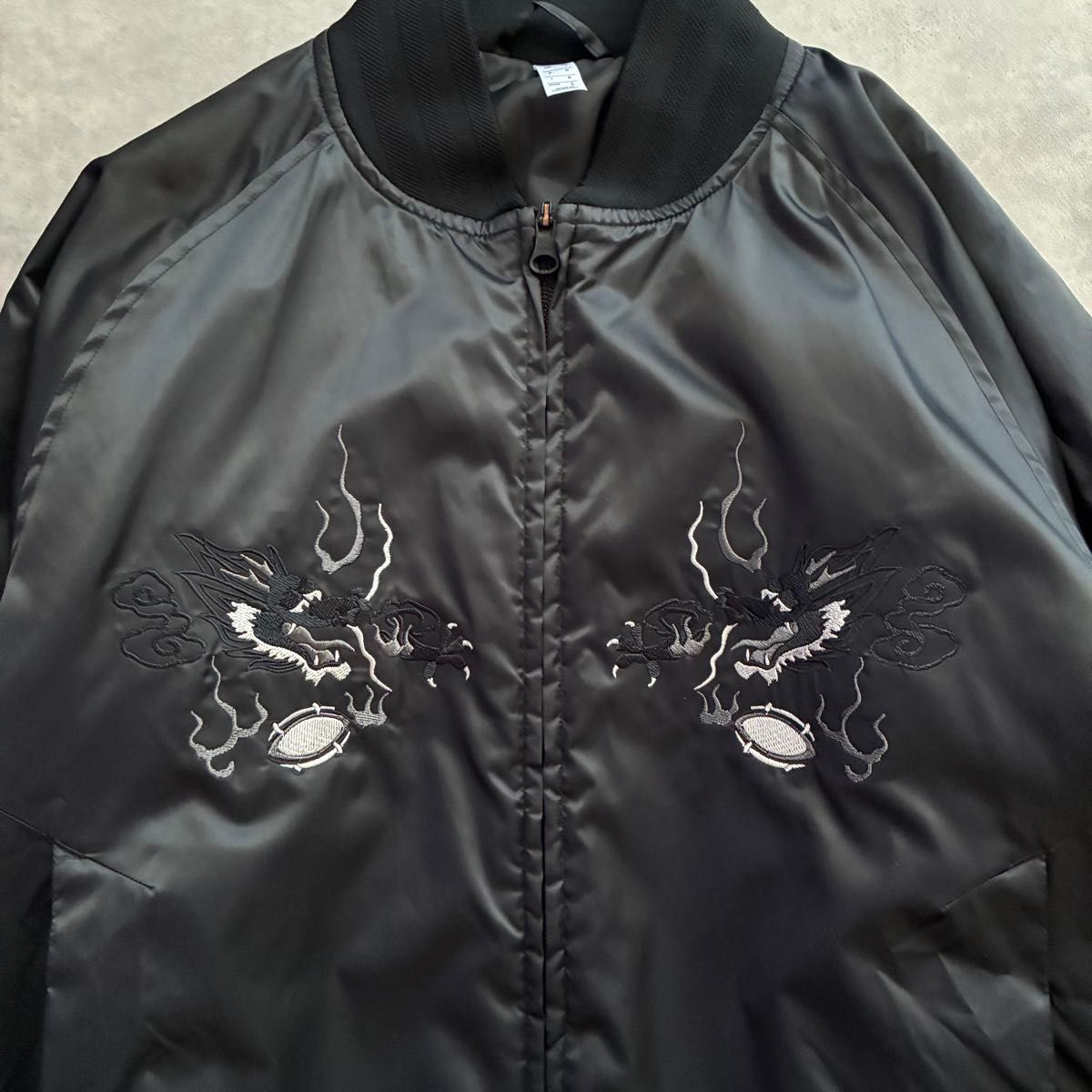 美品 adidas×ALL BLACKS 中綿入りスカジャン Sサイズ 黒 アディダス
