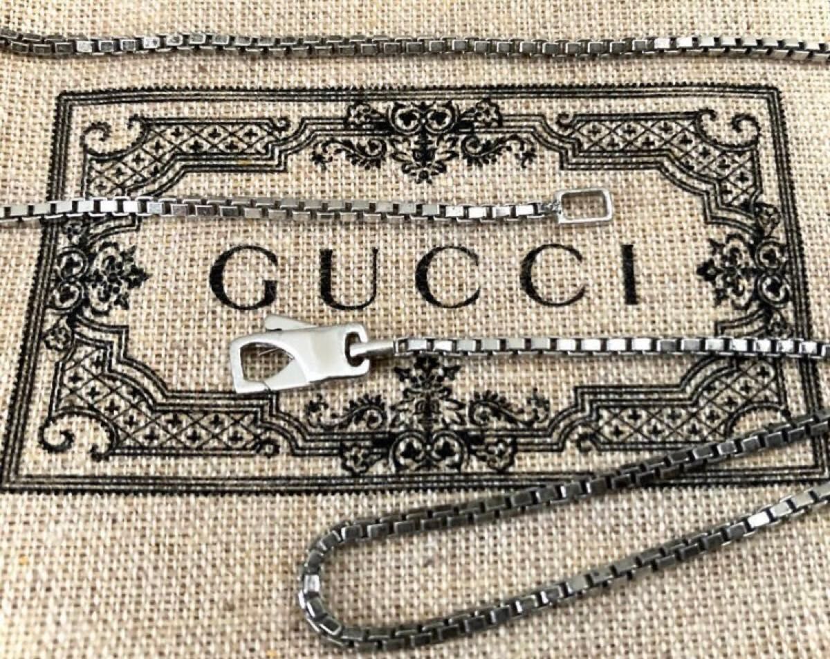 正規品 GUCCI/グッチ ガンメタ ベネチアン チェーン ネックレス