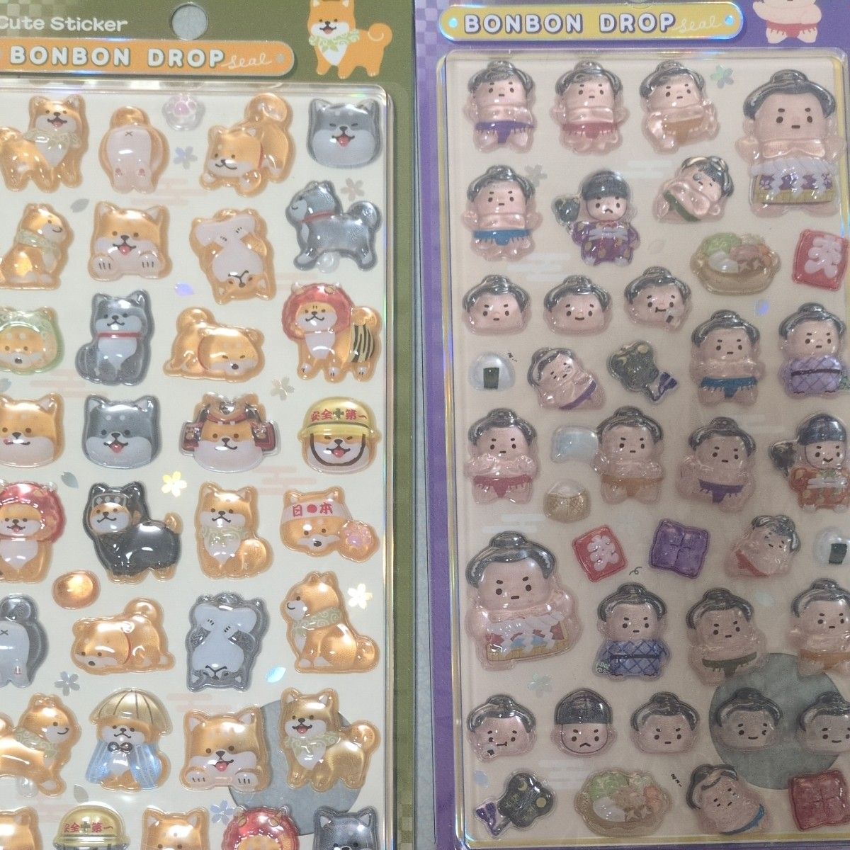 正規品 和柄 ボンボンドロップシール 8枚セット 柴犬 お寿司 忍者 お