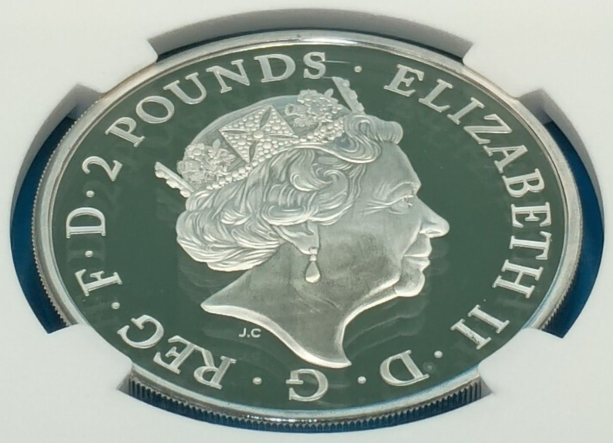 2016 ブリタニア ウナ ライオン 2ポンド プルーフ銀貨 NGC EARLY