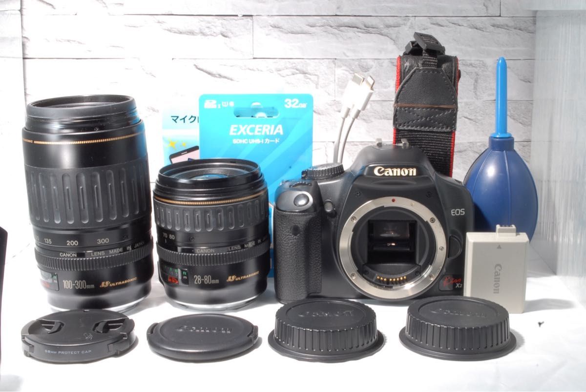 Canon EOS Kiss X2 ダブルレンズキット スマホ転送OK 初めての一眼レフ