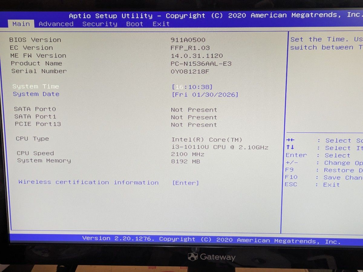 NEC LAVIE N1536/A PC-N1536AAL-E3 i3-10110Uジャンク アダプタ付属