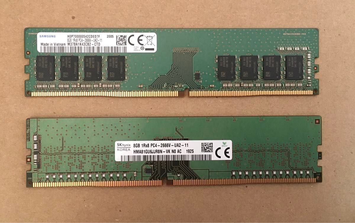 SAMSUNG SK hynix DDR4 8GB PC4-2666V メモリ 2枚セット｜Yahoo!フリマ