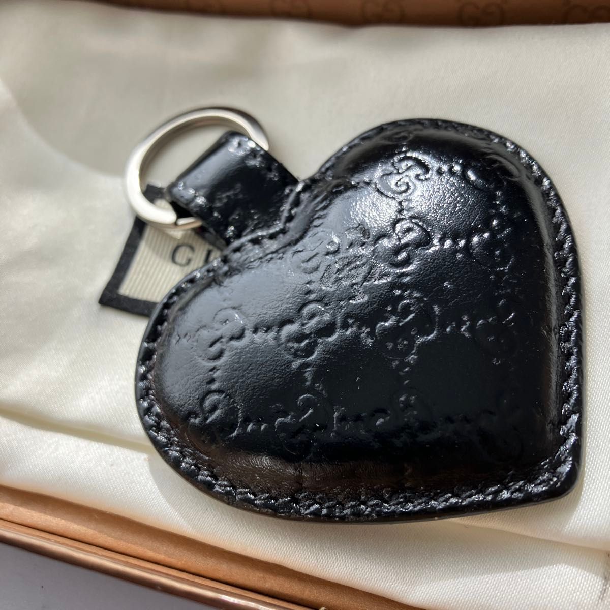 GUCCI グッチ ラブリーハート キーホルダー キーリング ブラック GG
