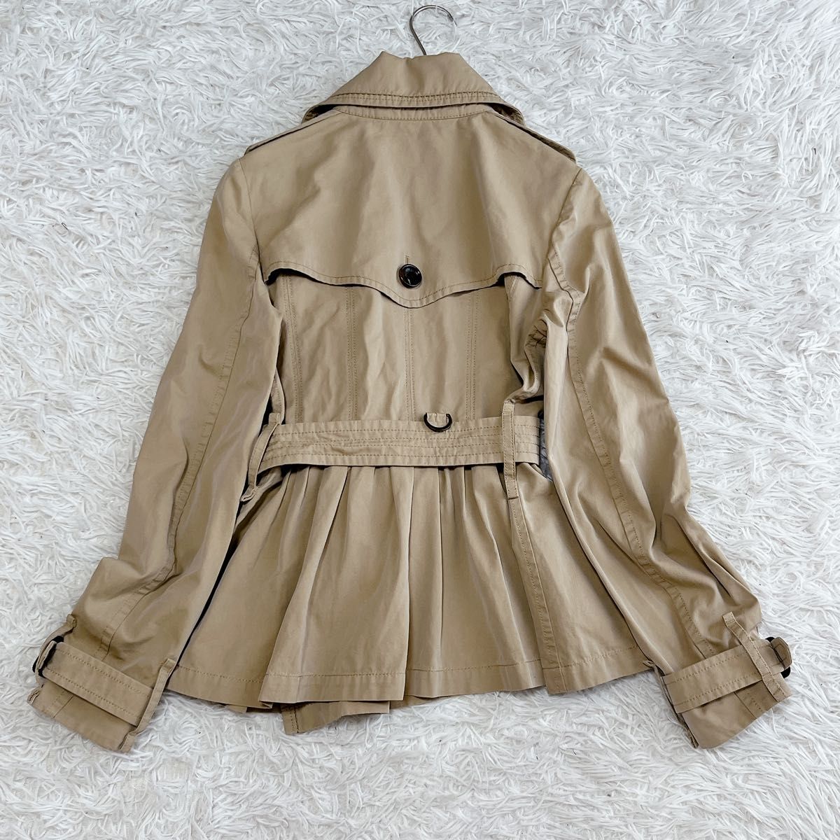 美品 希少 バーバリートレンチコート ショート丈 ノバチェック ベルト