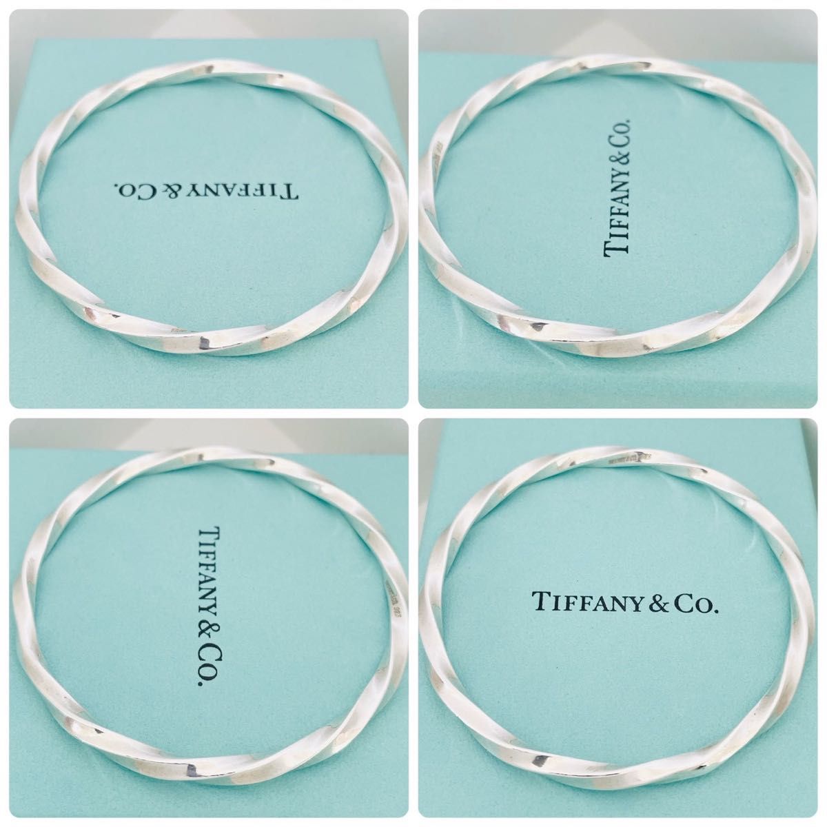 極美品 TIFFANY＆Co ティファニー バングル ナイフエッジ ツイスト