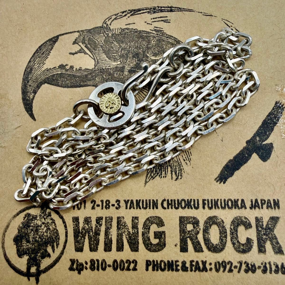 ウイングロック 太角ロングチェーンk18メタル付きホイール フック 約63
