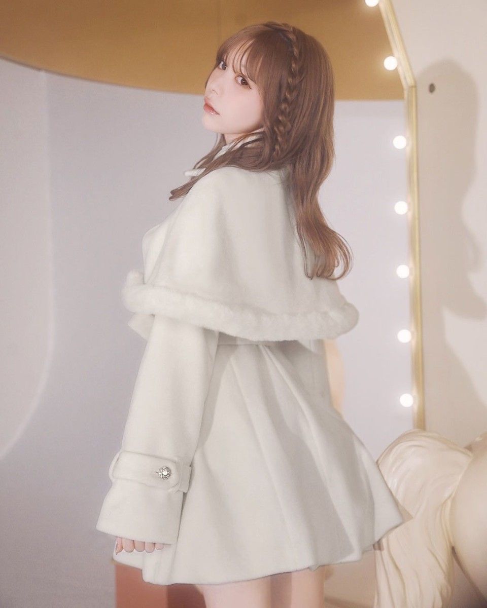 ミシェルマカロン ファー付きケープフレアコート XS｜Yahoo!フリマ（旧