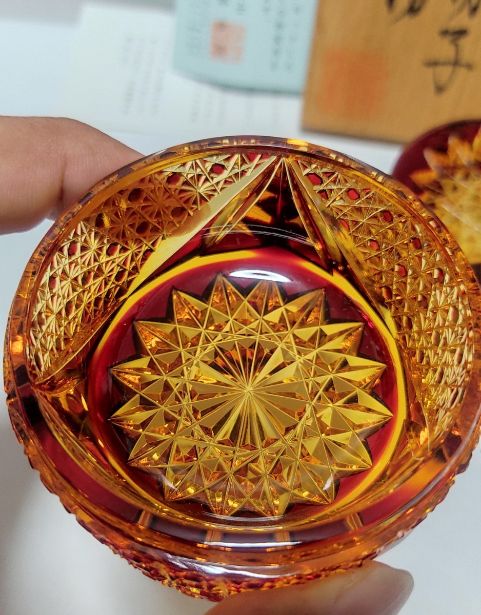 ☆超希少品☆若林幸男 江戸切子 蓋物 （切子、江戸切子、薩摩切子）