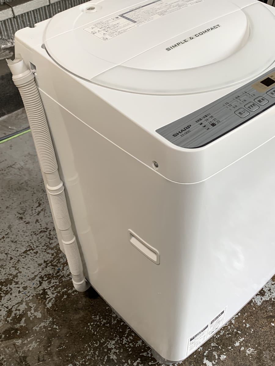 Yahoo!オークション - シャープ 洗濯機 2019年 6kg洗い ES-GE6C 動作品