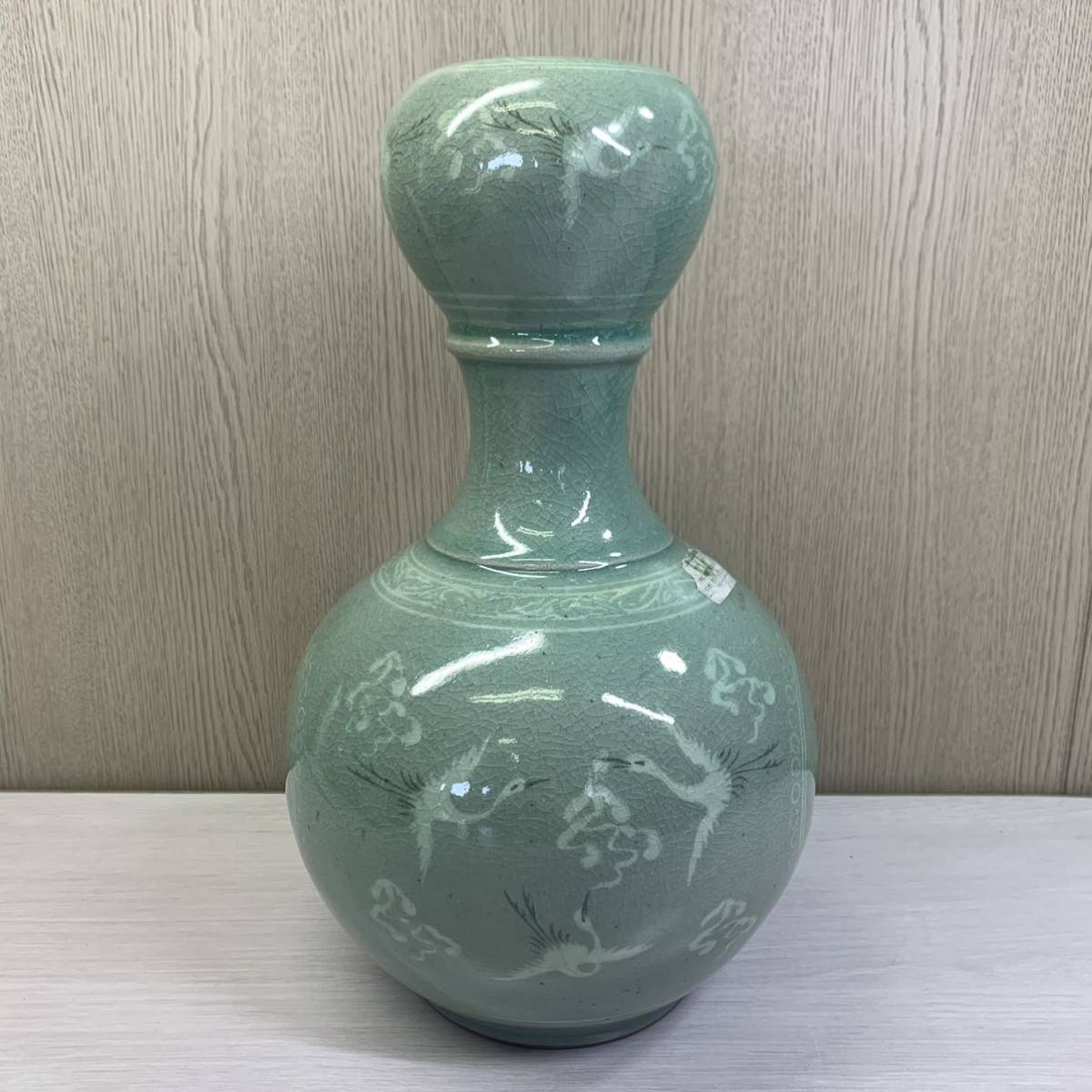 韓国 高麗青磁 芸泉陶芸研究院 池明九 作 高さ約50cm