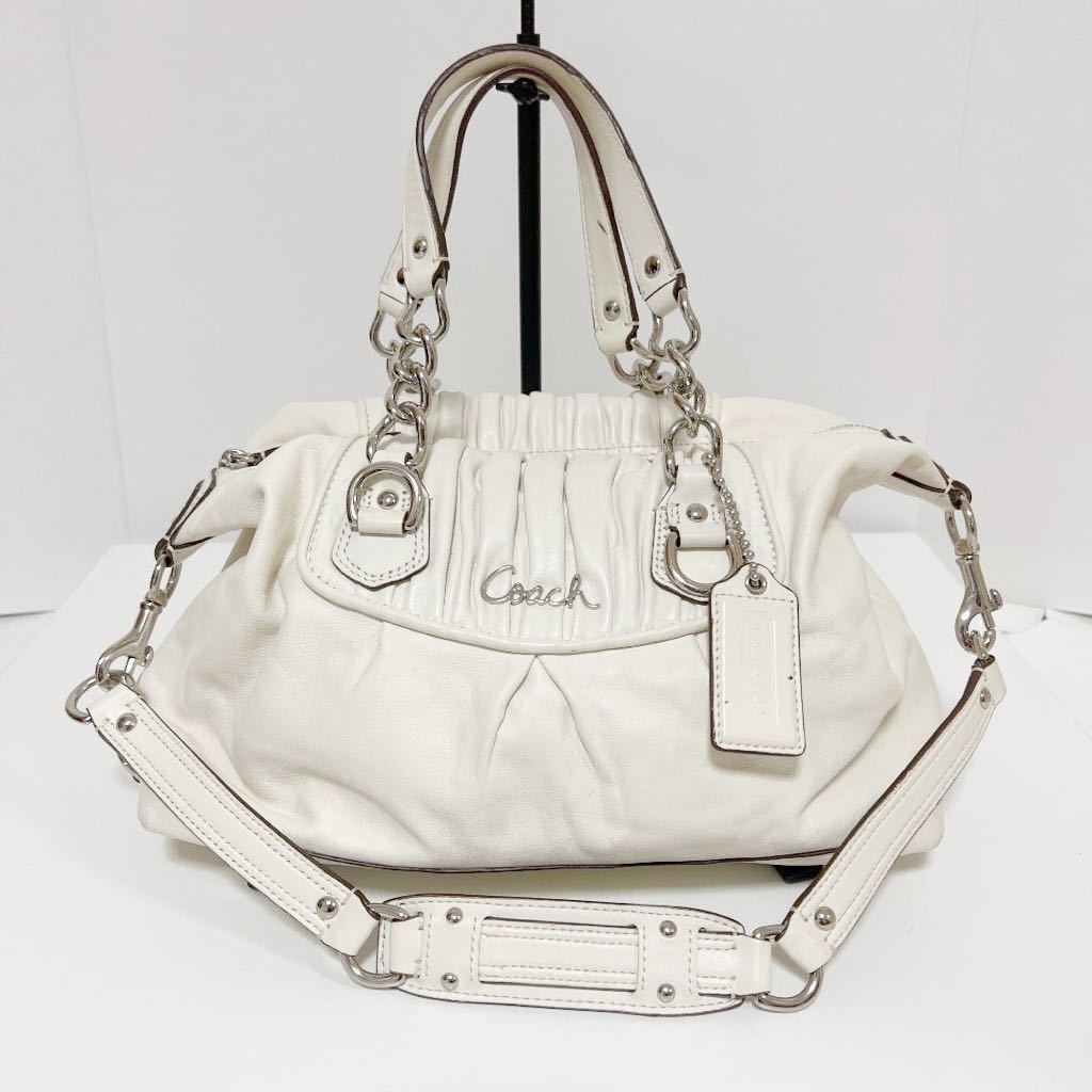 COACH コーチ アシュレイ ギャザード レザー サッチェル 2way