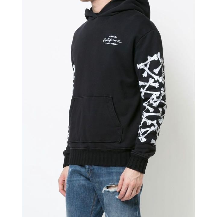 amiri アミリ ボーンプリント パーカー フーディ ブラック｜Yahoo