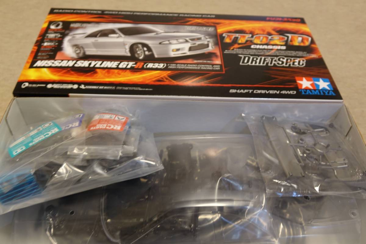 未使用未組立品 タミヤ 1/10RC NISSAN スカイライン GT-R(R33)TT-02D
