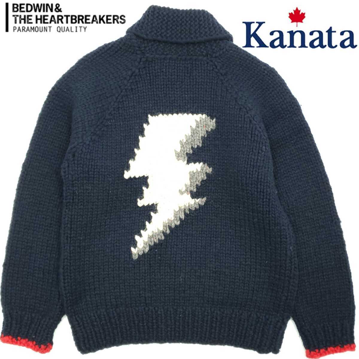 BEDWIN別注 Kanata カナダ製カウチンセーターM2ニットネイビーメンズ