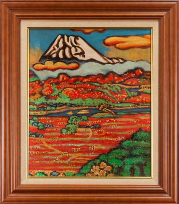 特価！ ○梅原龍三郎○油彩画○「松山城遠望」○肉筆画○