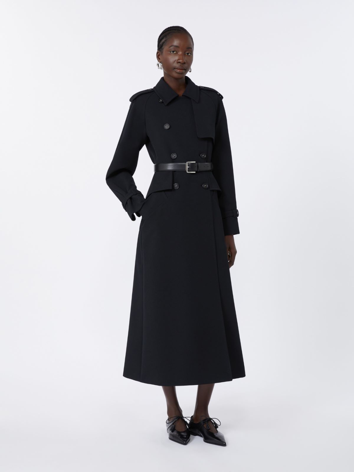 フラヴィオ] ロング トレンチ コート, black | Max Mara