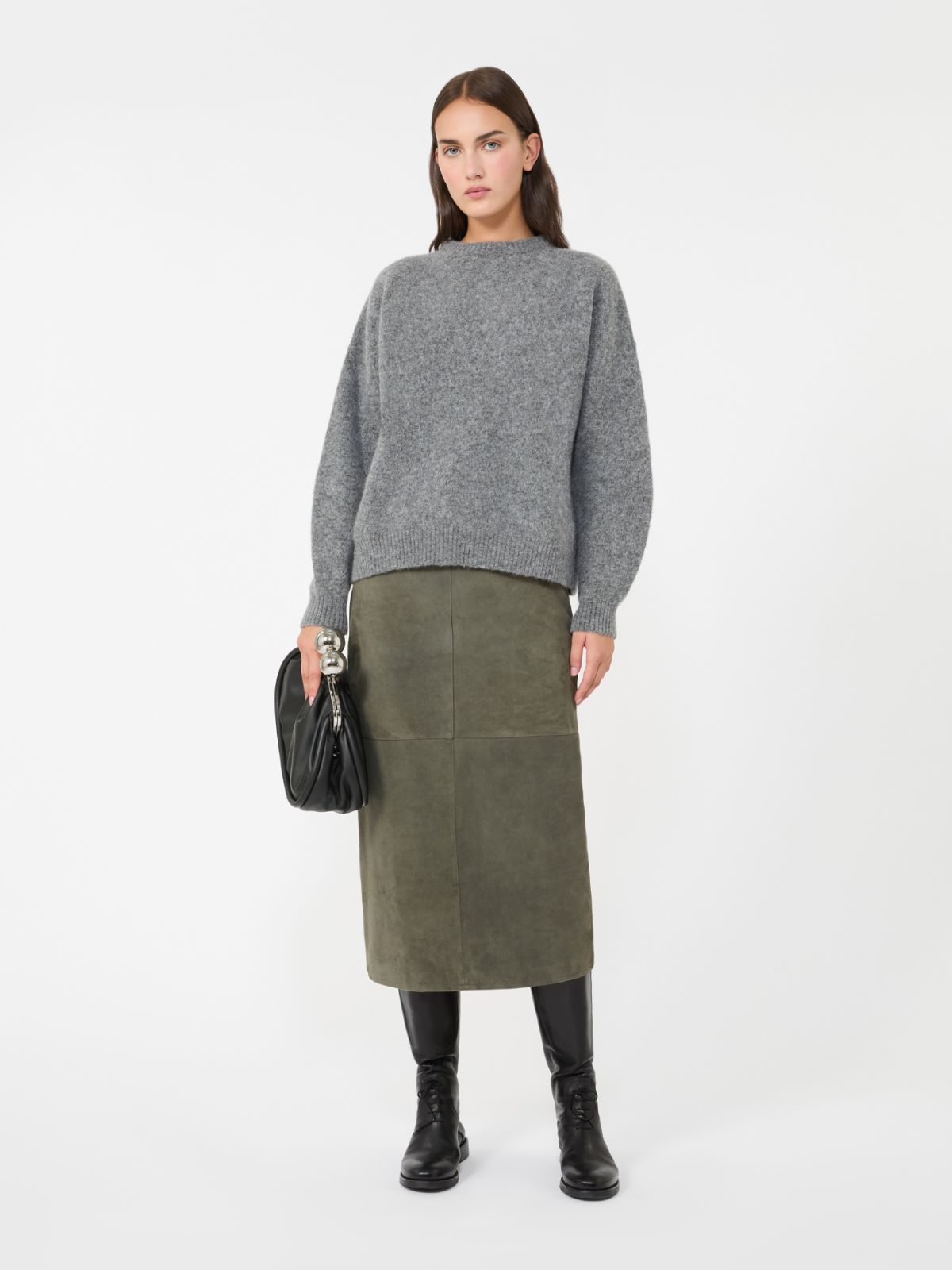 Alpaca and wool jumper, medium grey | Max Mara