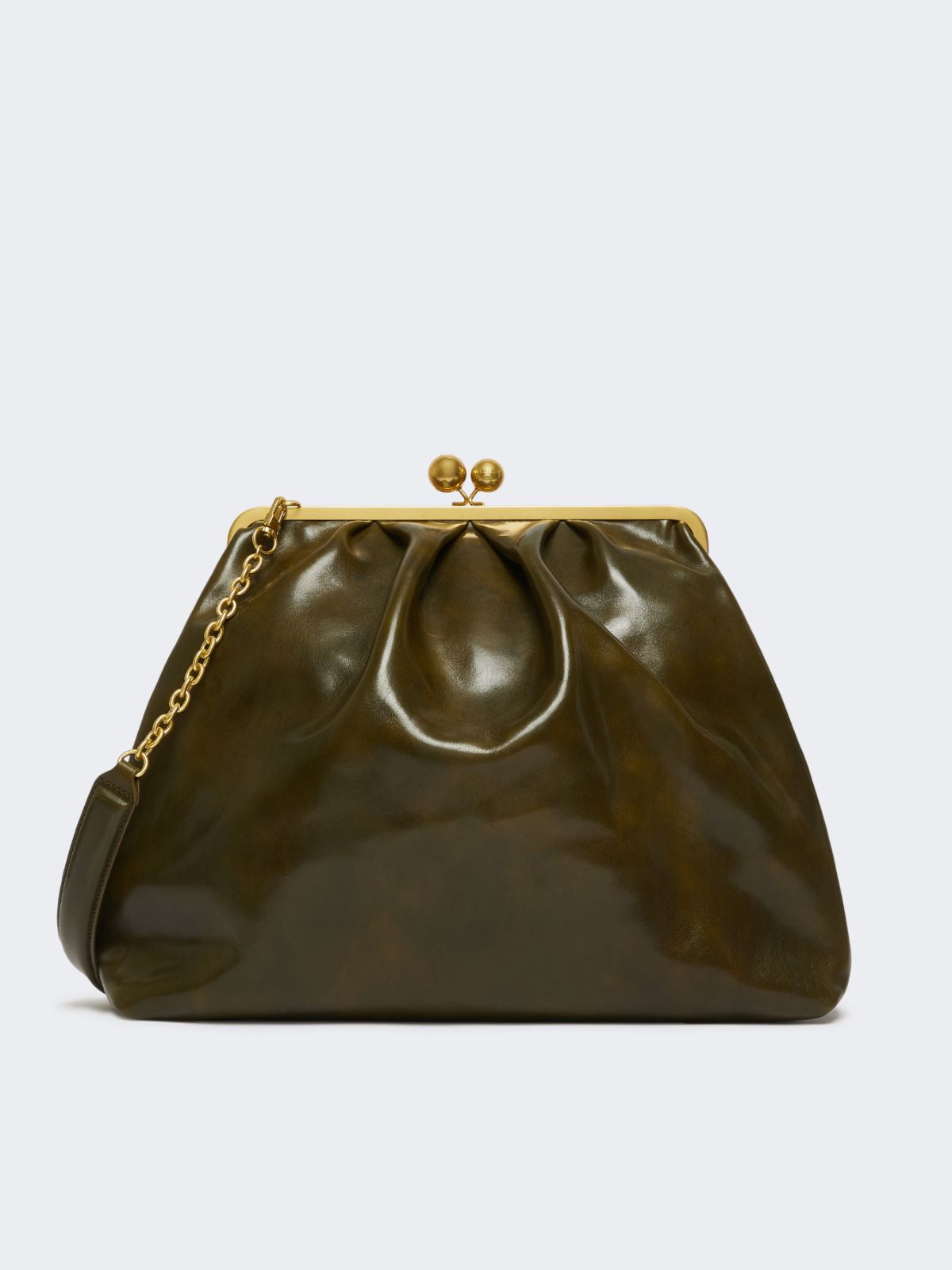 Leather Pasticcino Bag, olive green | Max Mara