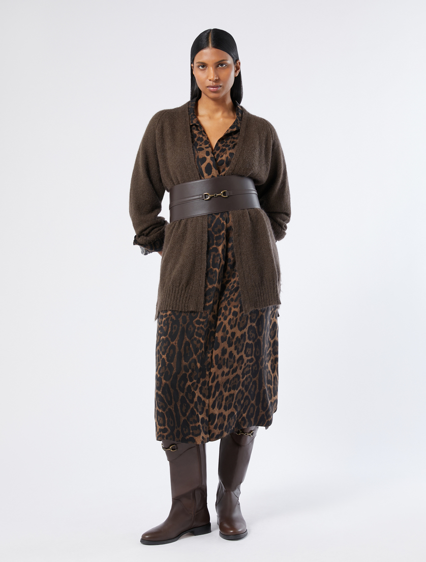 Mohair-blend cardigan, chocolate | Marina Rinaldi