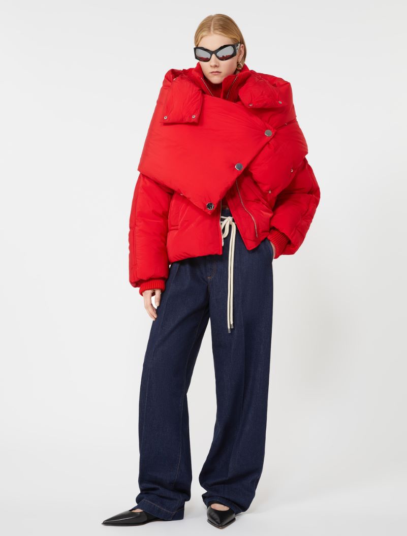 Water-repellent short down jacket, red | Sportmax