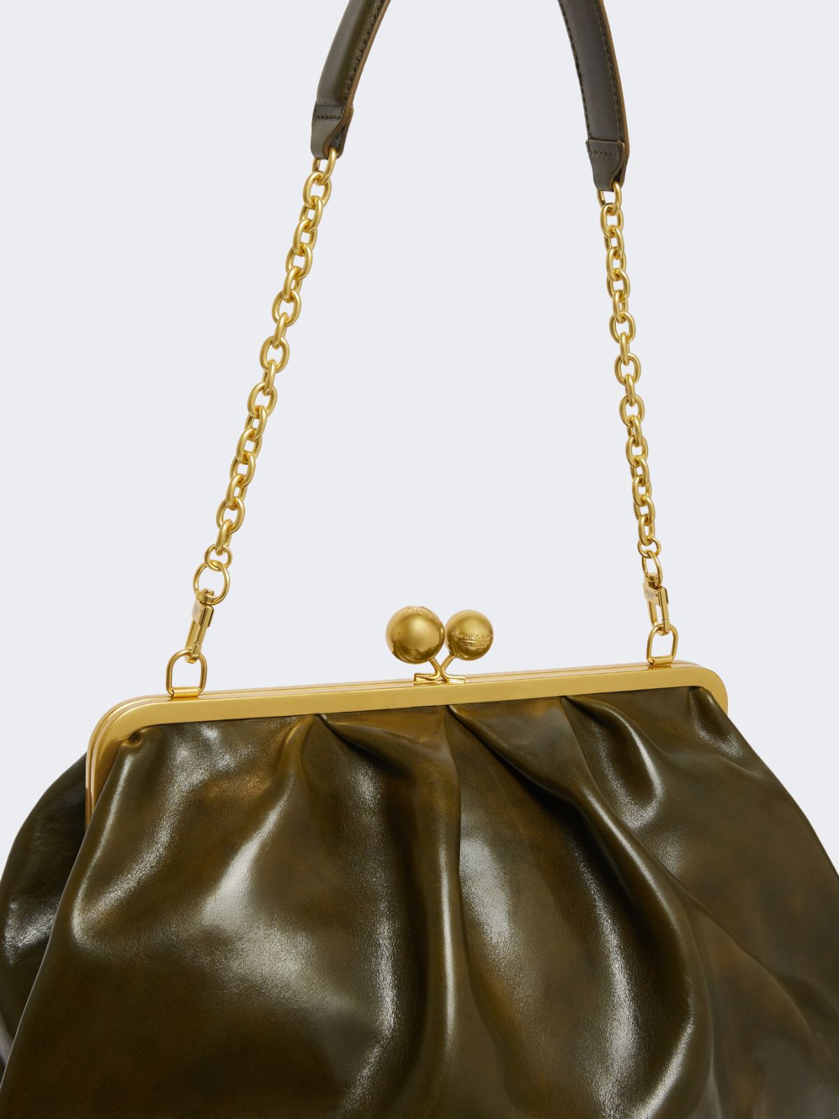 Leather Pasticcino Bag, olive green | Weekend Max Mara