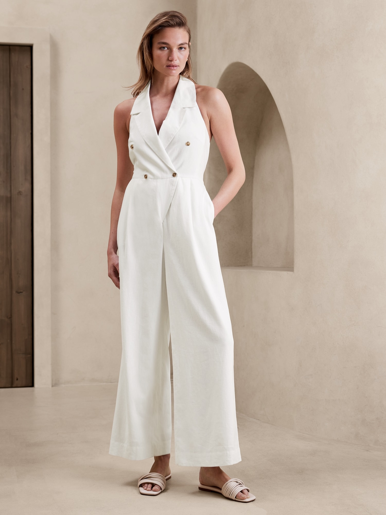 Two-Way Collar Jumpsuit Herlipto honey