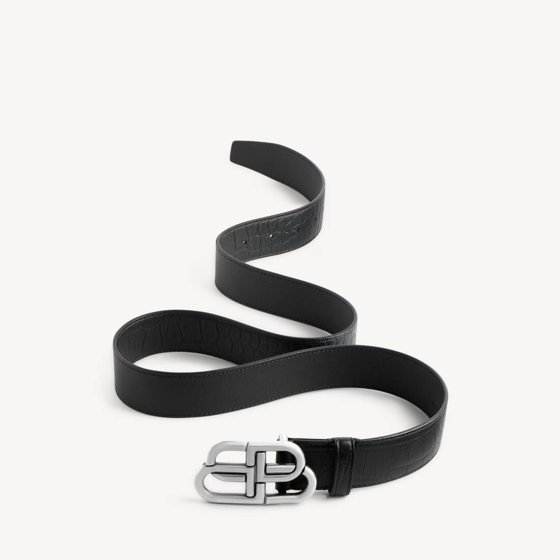 Men's Bb Large Belt in Black | Balenciaga US