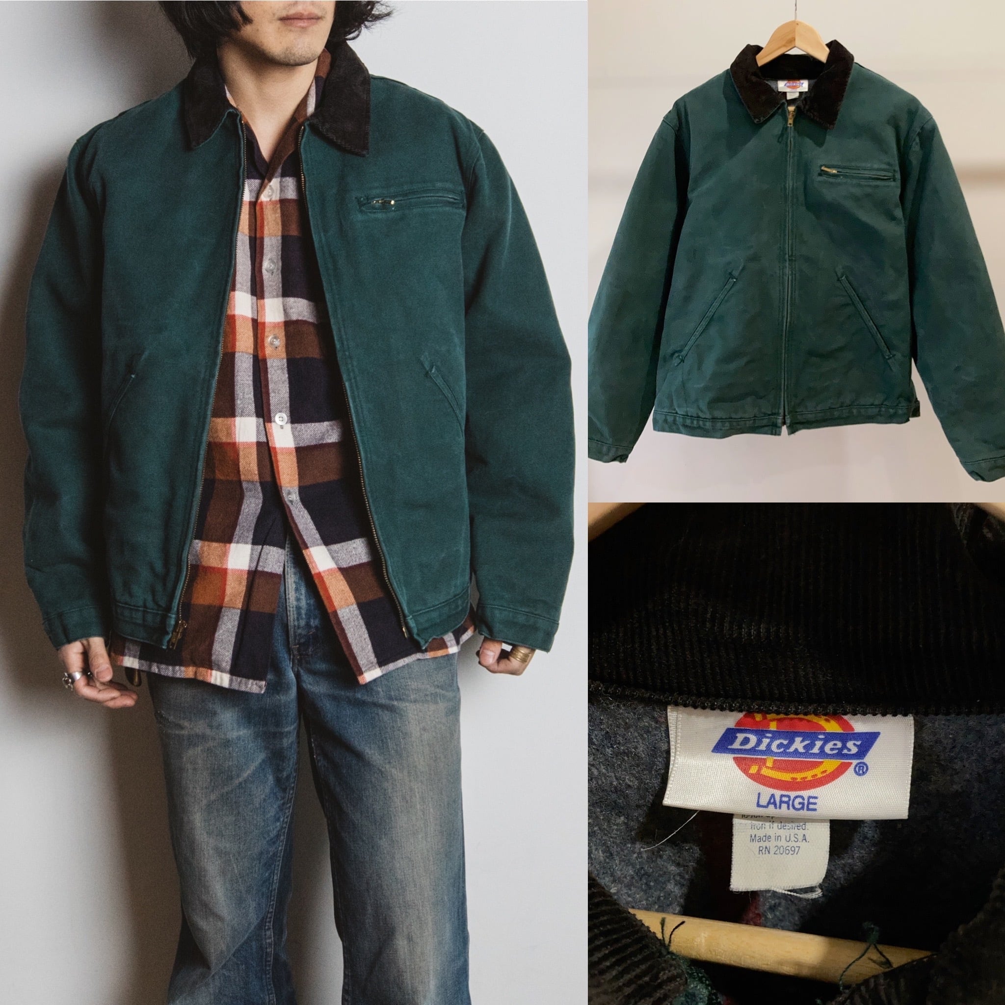 90's Dickies ダックデトロイトジャケット グリーン 【1218A46