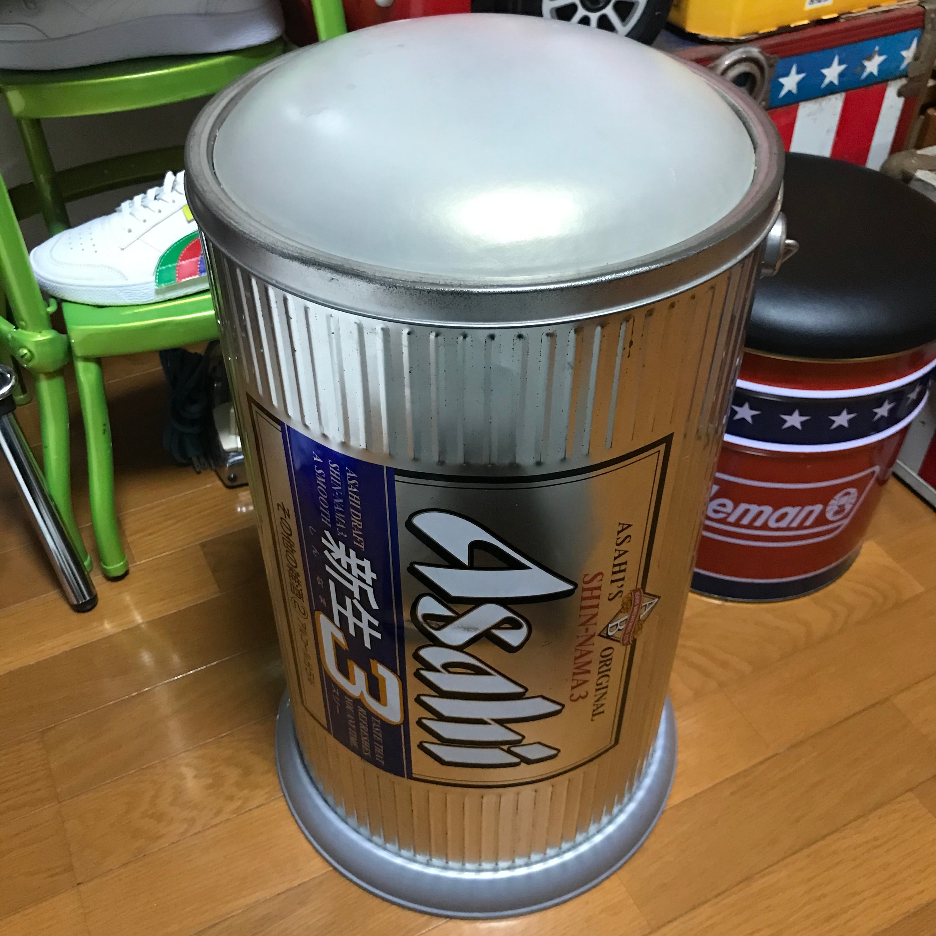 昭和レトロ アサヒ 新生 ヴィンテージチェア ペール缶 椅子 アメリカ