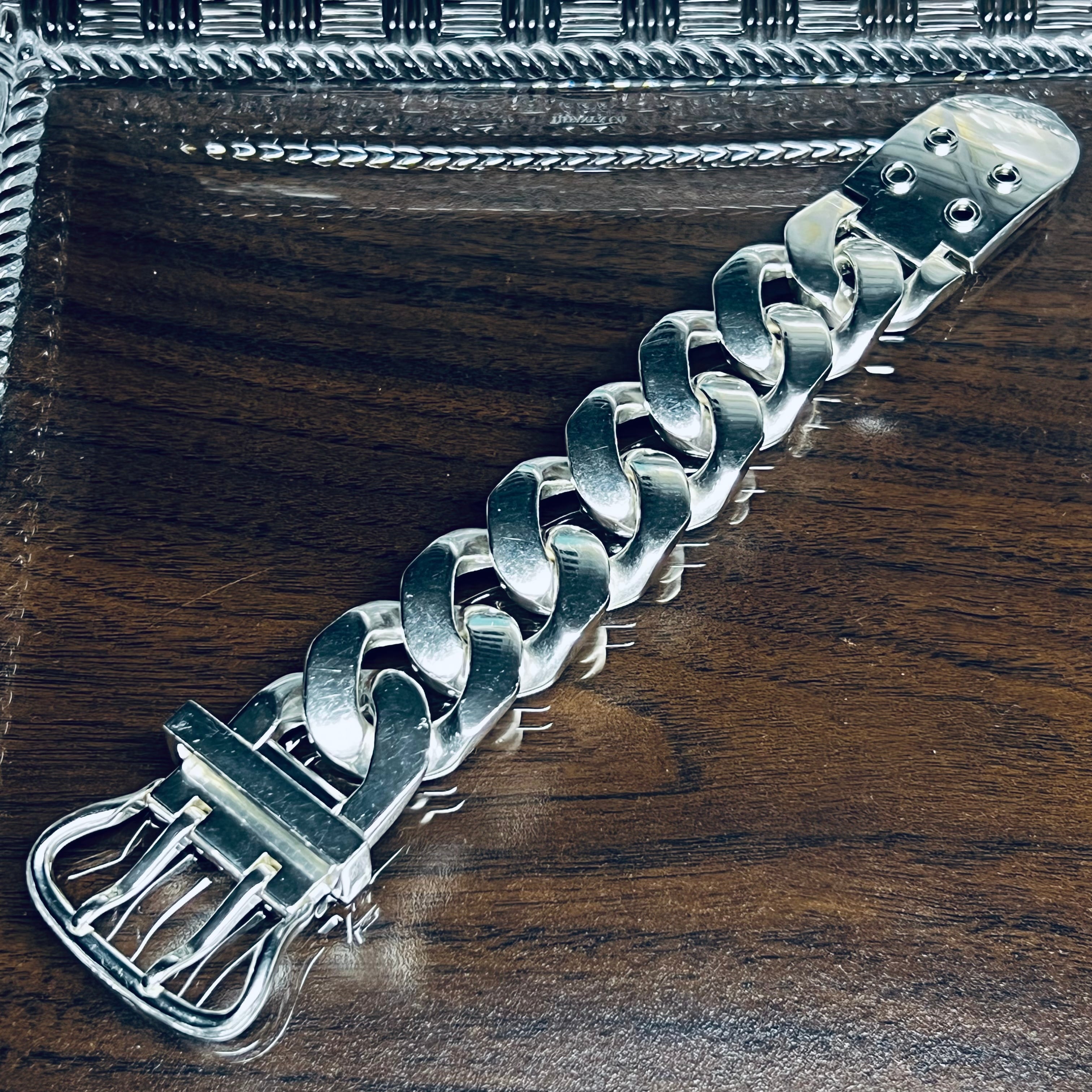 HERMES Boucle Sellier Bracelet TGM Sterling Silver | エルメス