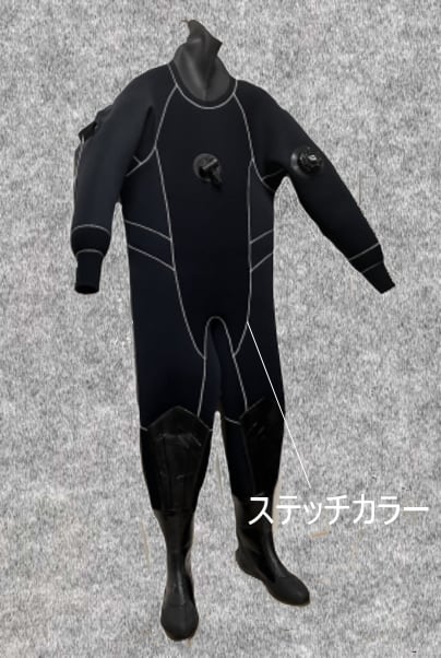 ダイビングラジアルパットBKドライスーツ両面ジャージ5.5mm（実寸6mm