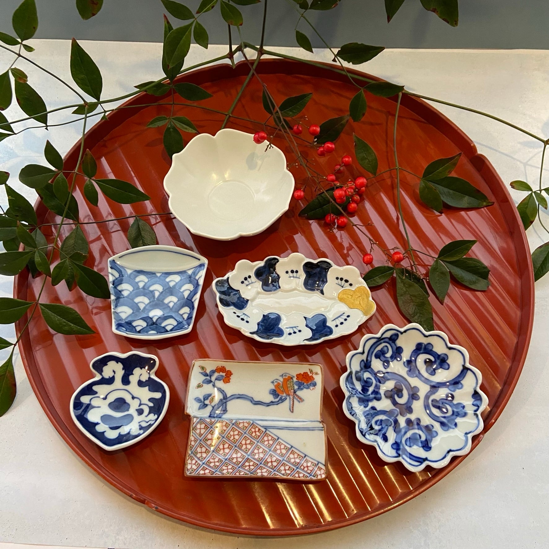 窓絵大皿 印判手 有田焼 佐賀県 窓絵大皿 印判手 有田焼 佐賀県 - メルカリ