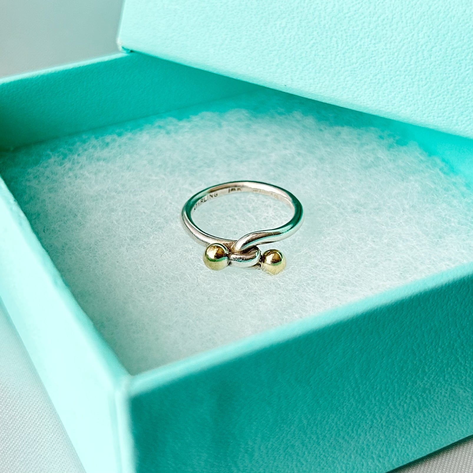 TR7151】Tiffany&Co. twist ball ring/silver925,K18/ティファニー