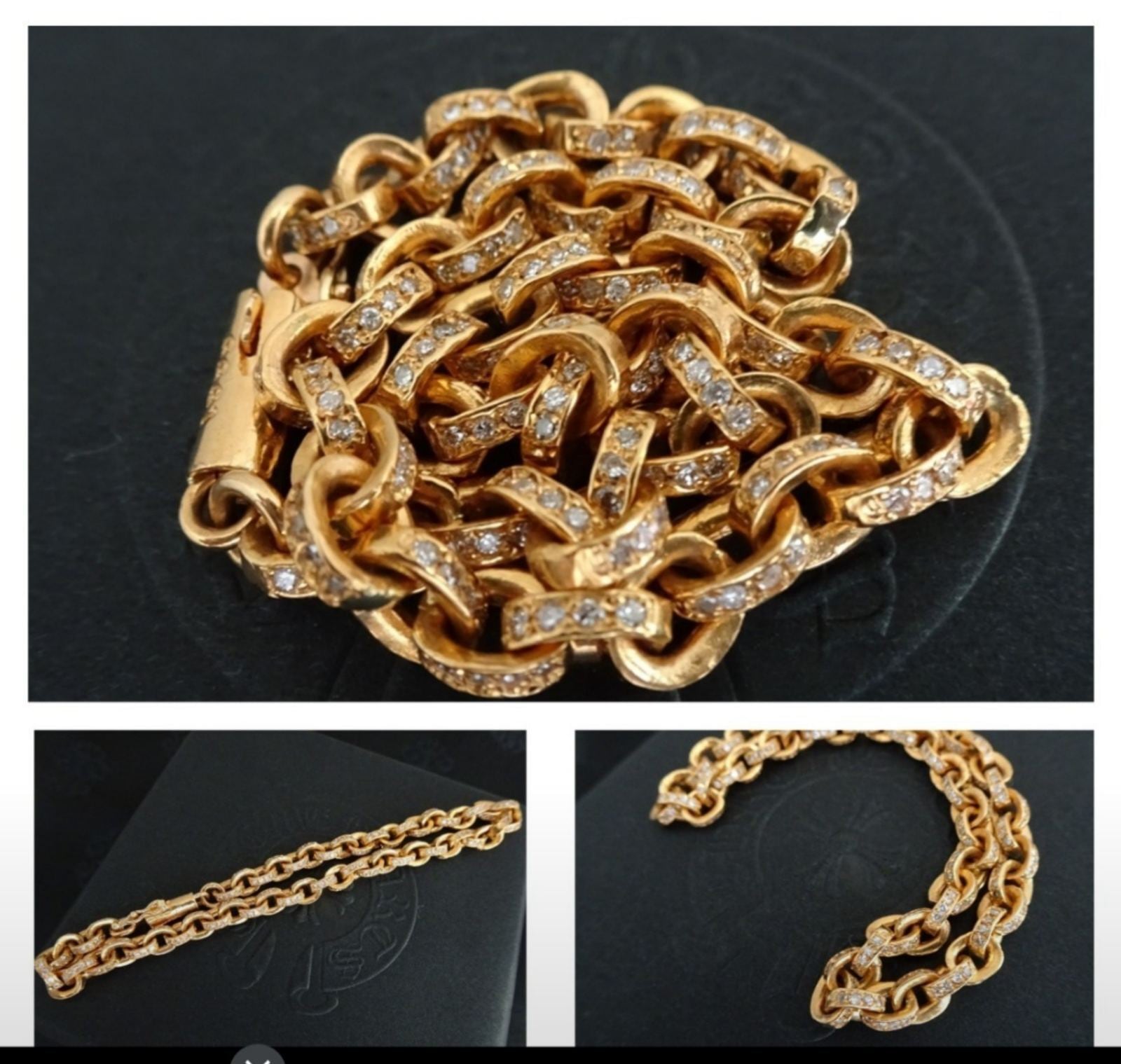 CHROME HEARTS クロムハーツ ペーパーチェーン ブレスレット 22k