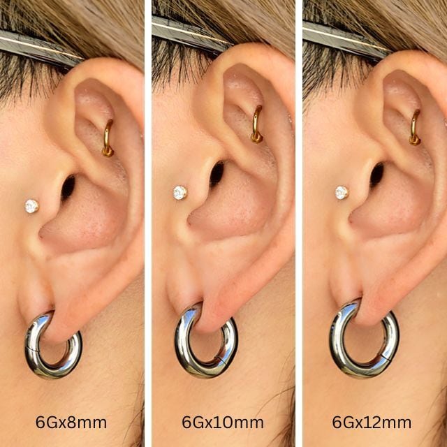ボディピアス 6g 金属アレルギー対応 チタンピアス ワンタッチピアス