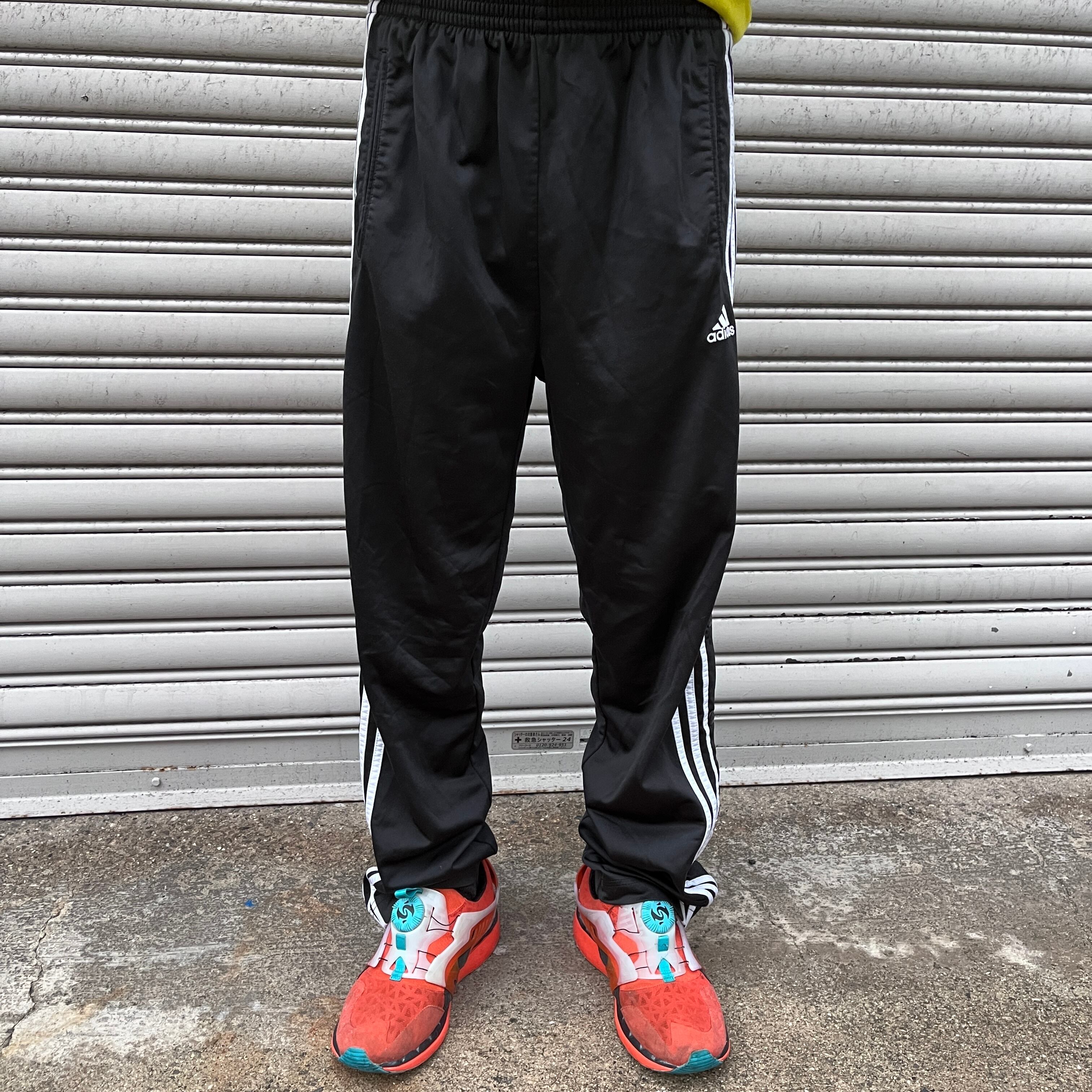 adidas アディダス サイドスナップボタントラックパンツ バスパン 黒 S