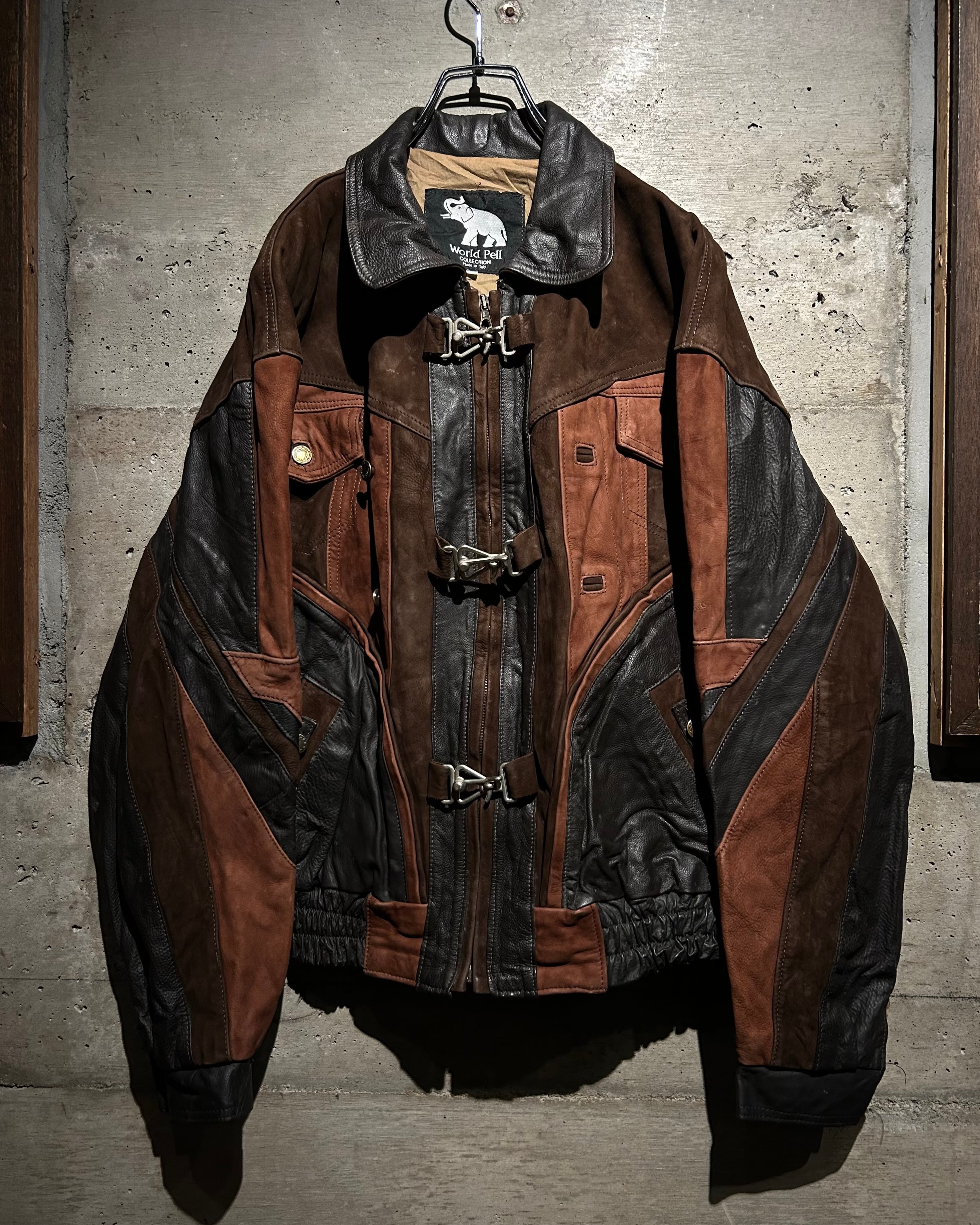 Caka】80's〜90's Special Switching Vintage Leather Jacket | Caka