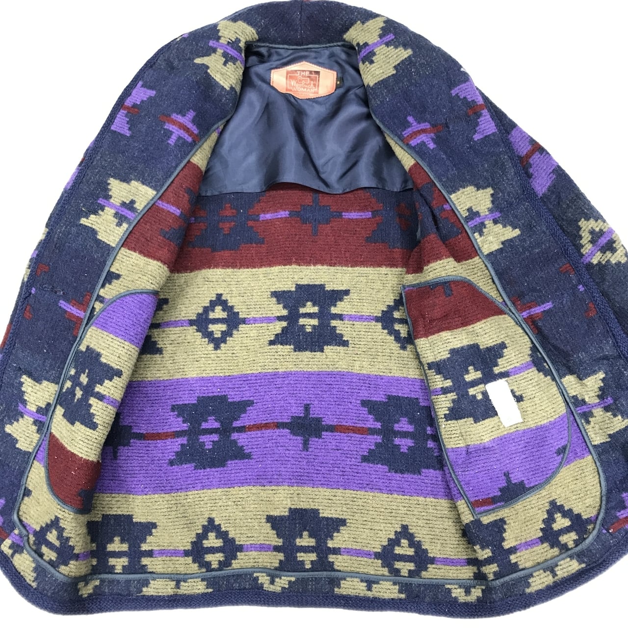 80〜90年代 USA製 WoolRich ウールリッチ ショールカラー ネイティブ柄