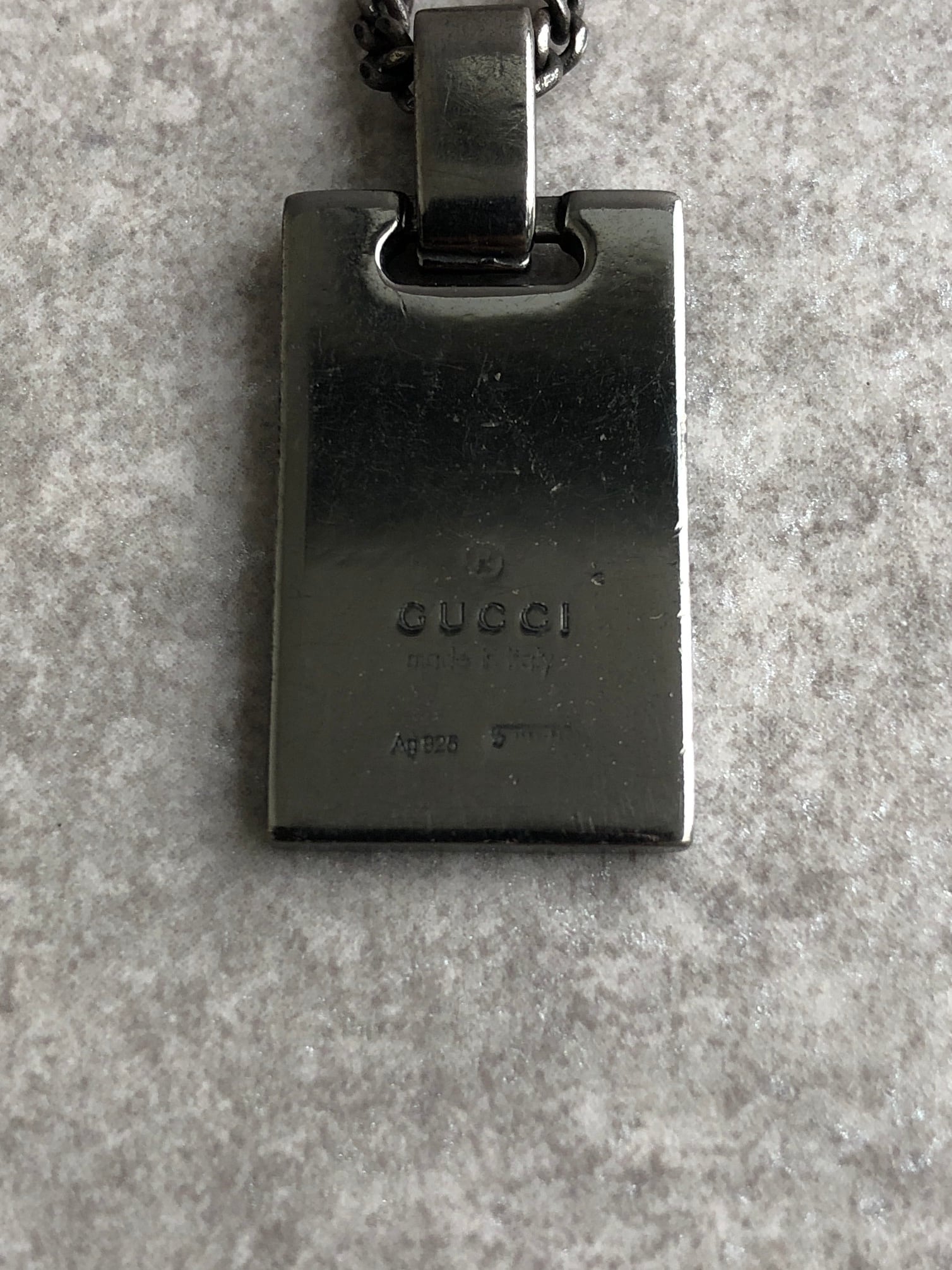 GUCCI グッチ ディアマンテ ネックレス ブラック スクエア 925 vintage