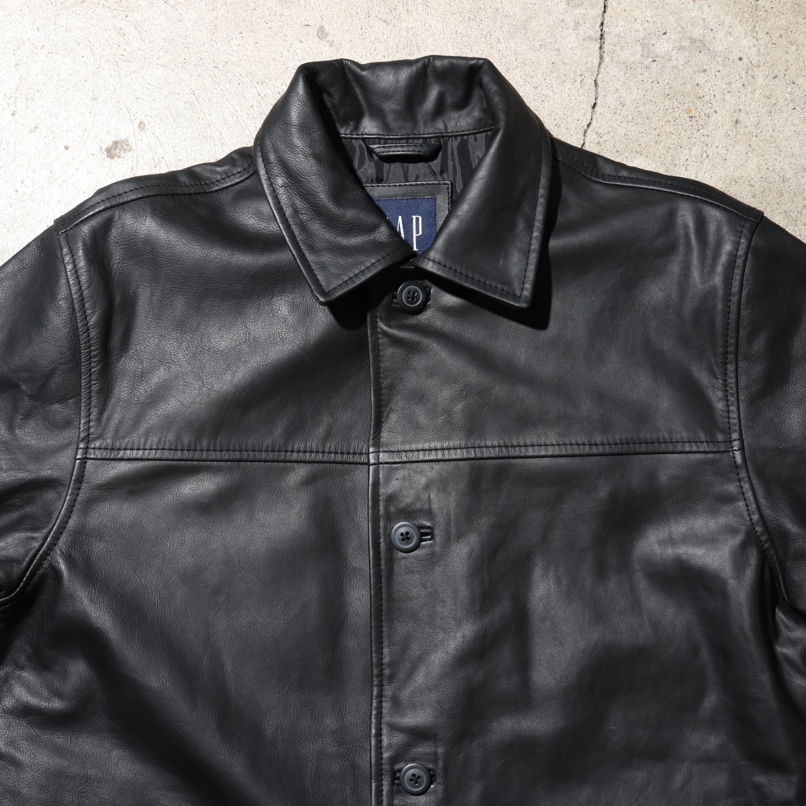 Deadstock S OLD GAP 90s レザー カーコート オールドギャップ 黒