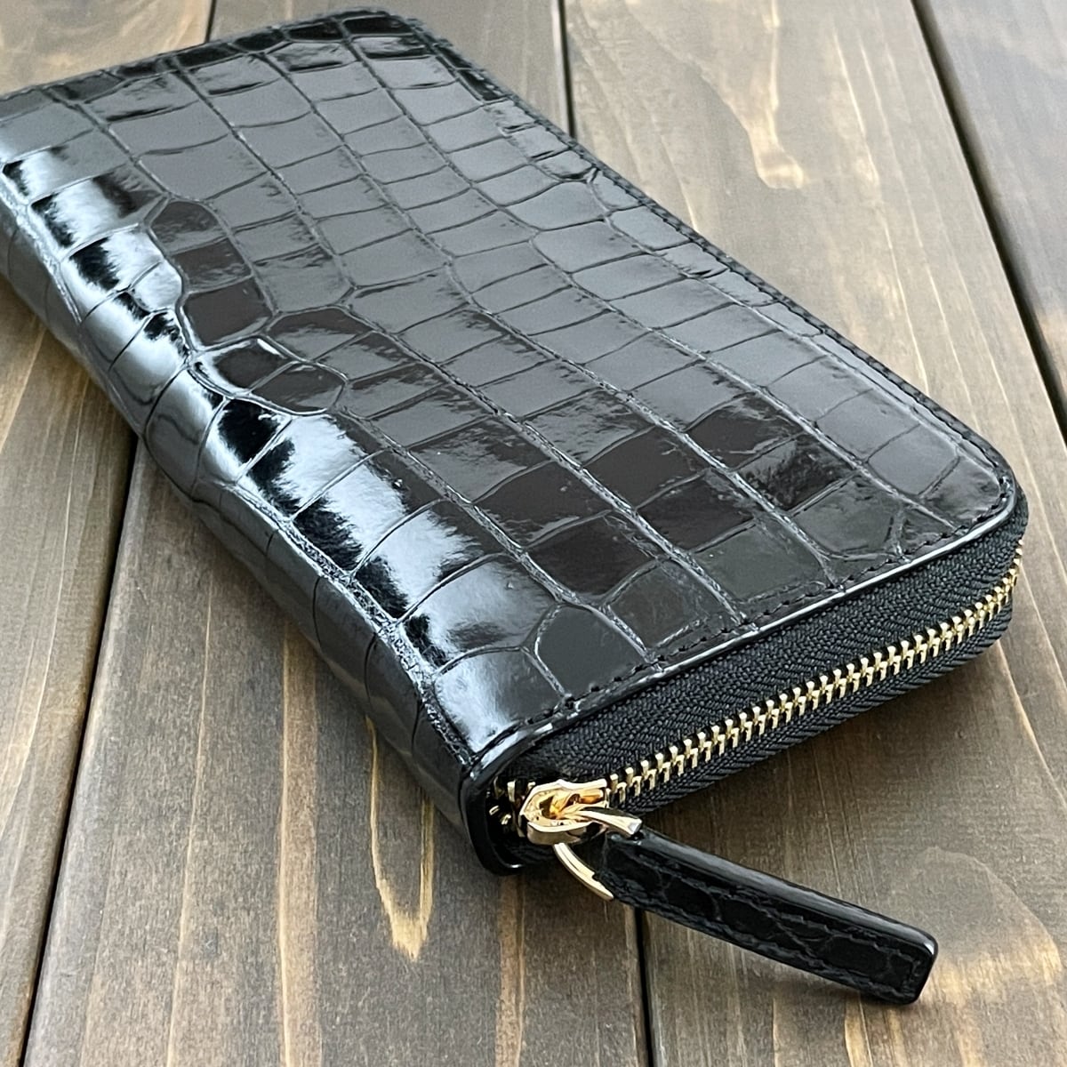 クロコダイル × パイソン 長財布 ブラック | CUERO DELICADO（クエロ