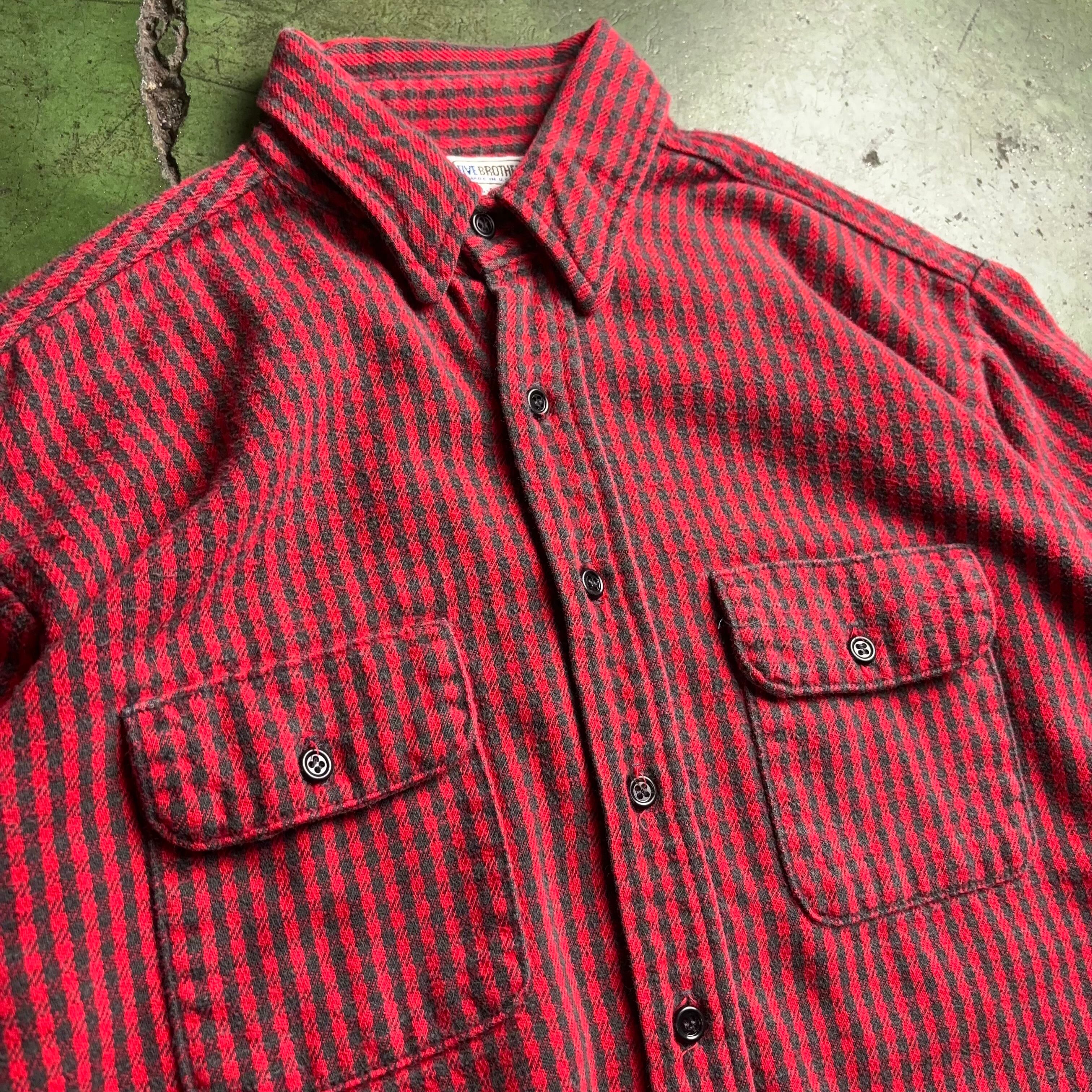 70's~80's FIVE BROTHER Heavy Flannel Shirt 70年代 80年代 ファイブ