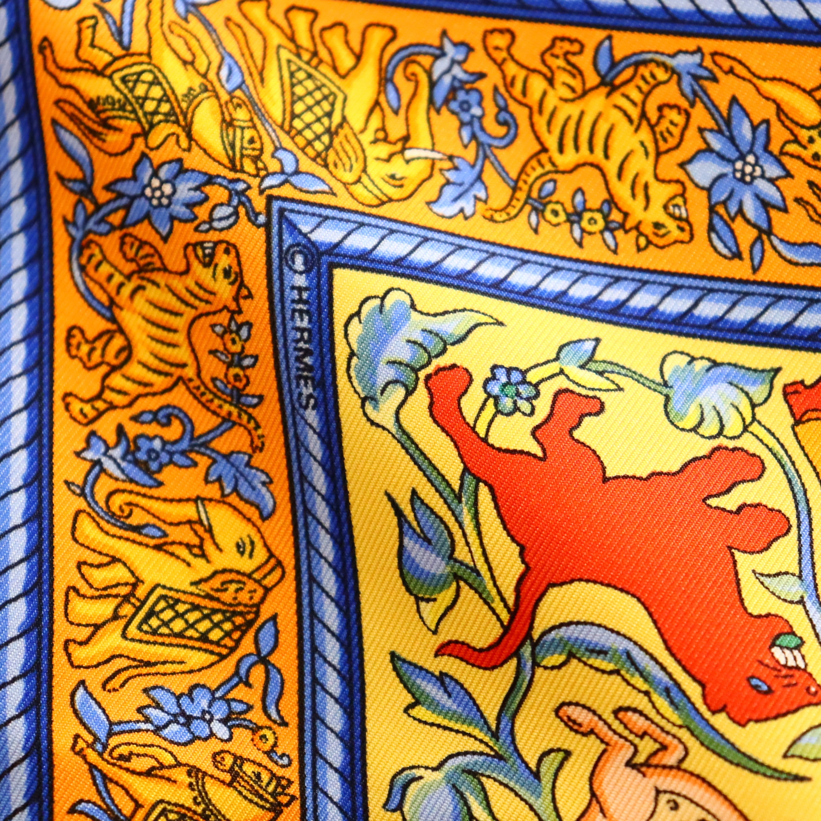 美品 HERMES エルメス カレ90 インドの狩猟 CHASSE EN INDE シルク
