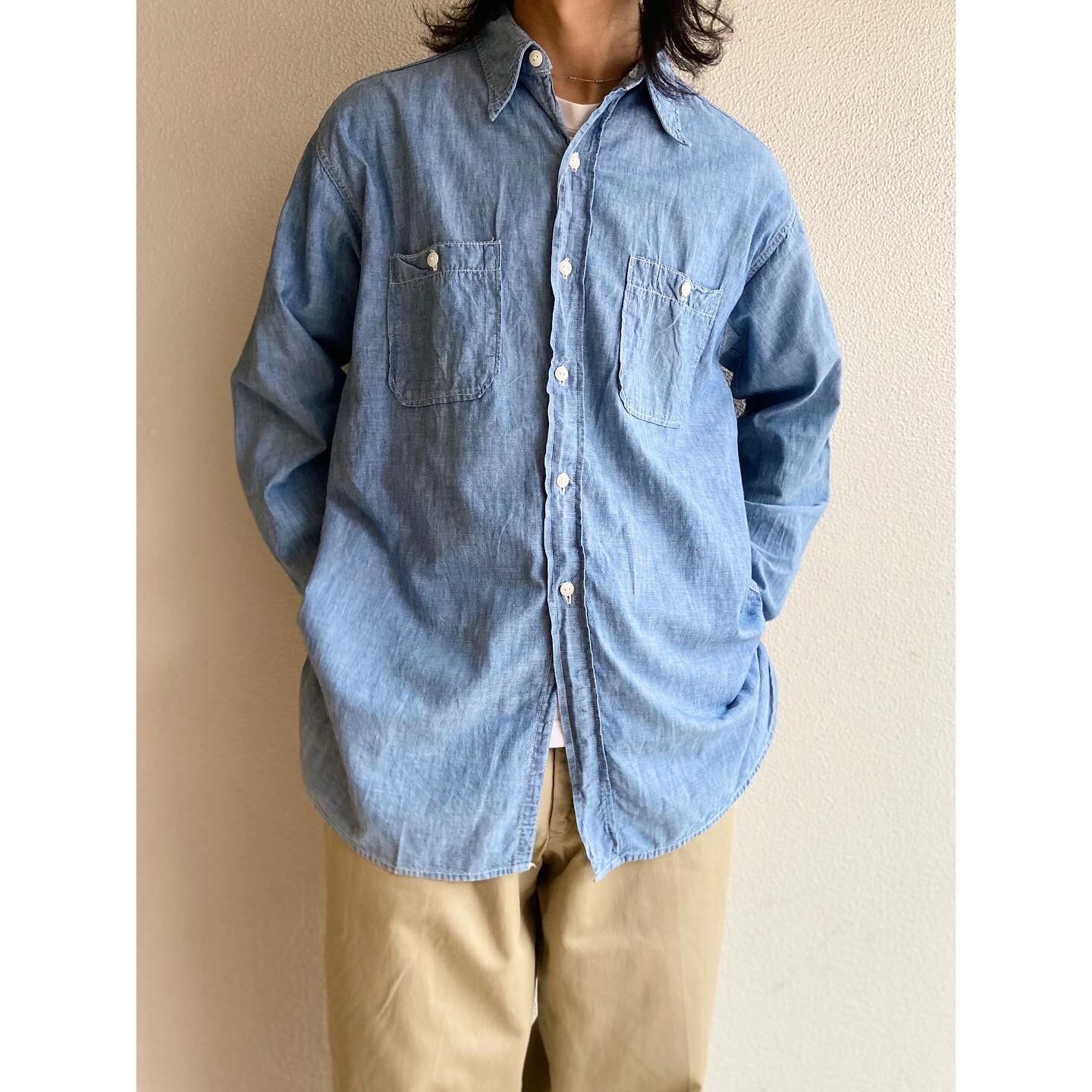 50s OLD KENTUCKY シャンブレーシャツ【L】マチ付き | BACK IN THE DAYZ.