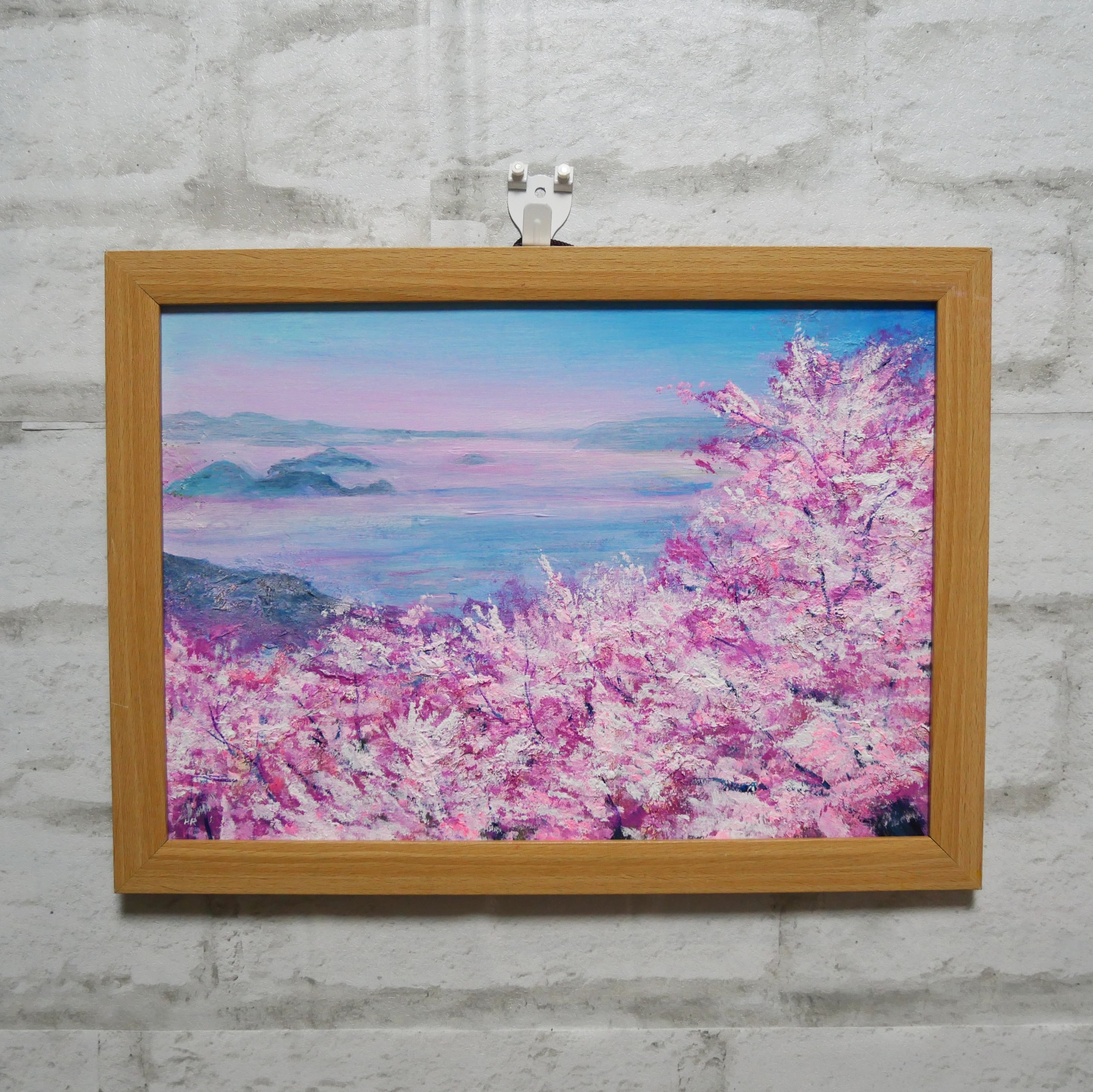 油絵 油彩 油彩画 絵 絵画 【海の桜】 | HIROSHI1990