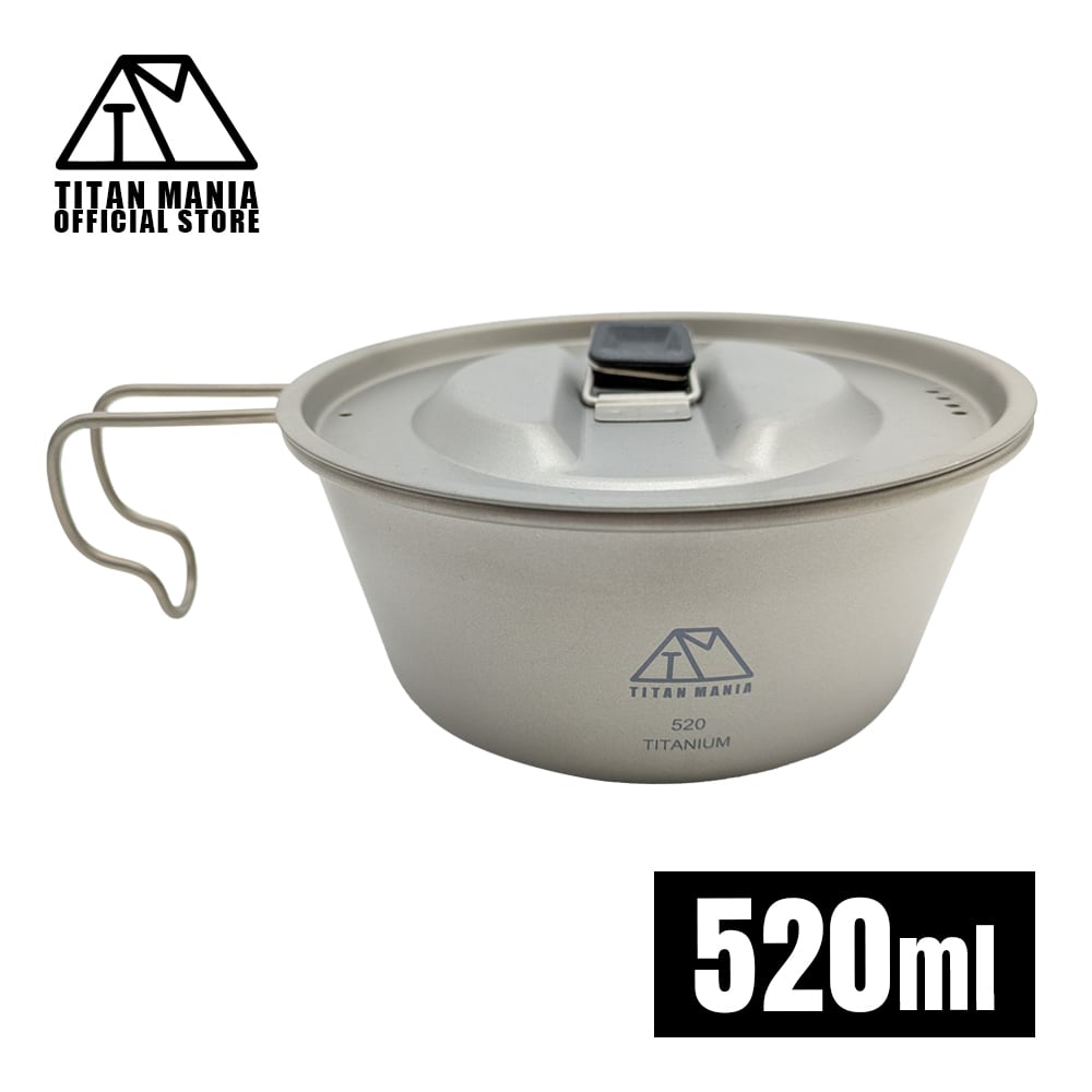 蓋付き シェラカップ 520ml チタン製 ソロキャンプ クッカー コッヘル